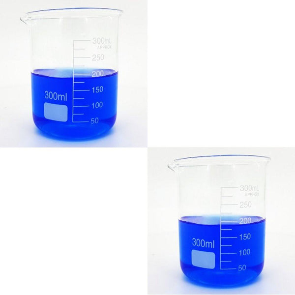 2 x 300ml 3.3 Low Form Borosilicate Glass Beaker